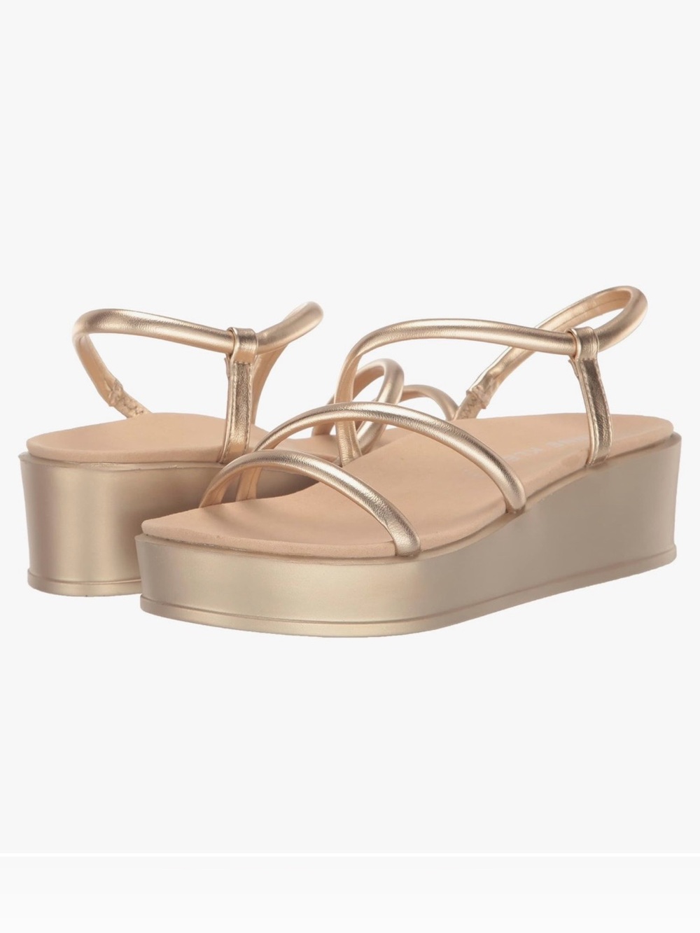 NEW Gold Strappy Platform Sandals